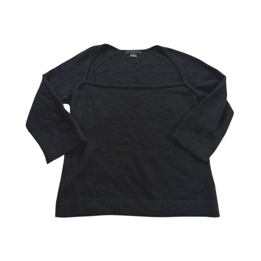 100% Cashmere Vintage GUESS Collection Black Square Neck Sweater M Quiet Luxury - Picture 2 of 7